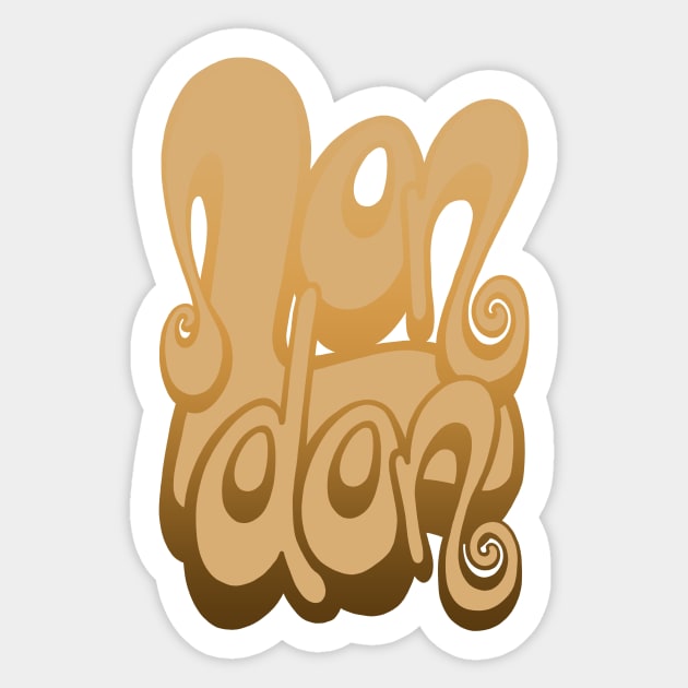 London lettering art - warm sands Sticker by BigNoseArt